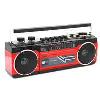 Trevi RR501 Hordozható kazettás rádió és MP3/USB lejátszó, Bluetooth funkcióval (piros)...