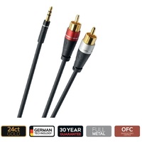 Oehlbach Select Audio Jack RCA Link OB 33190 3,5 mm sztereó Jack dugó - 2 RCA dugó kábel 1 m