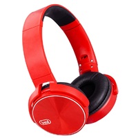 Trevi DJ 12e50 BT Bluetooth fejhallgató mikrofonnal, piros színben