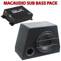 macAudio BLK SUB BASS csomag BLK 1000 autóerősítő + BLK SUB25 Bass Reflex láda