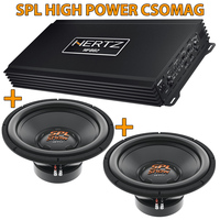 Hertz SPL HIGH POWER csomag HP 802 SPL erősítő + 2 db SS 15D2 38cm-es mélynyomó