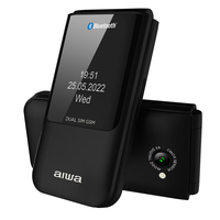 FP-24BKMKII Dual SIM-es kinyitható mobiltelefon, 900/1800MHz, nagy méretű gombok, magyar menü, FM rádió