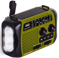 RA 7F30BT hordozható rádió zöld, Bluetooth, USB/SD lejátszás, akkus, napelemes, dinamós