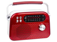 Trevi RDA 70 BR Klasszikus Retro FM/AM/SW rádió, Bluetooth-tal, USB és SD kártya bemenettel, beépített akkuval, piros szín