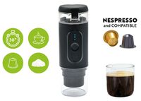 Phonocar 04991 Professzionális hordozható kávéfőző Nespresso kapszulához és őrölt kávéhoz, autós használatra, 7500 mAh akkumulátorral