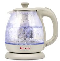 Girmi BL41 homok-bézs elektromos vízforraló 1 literes üvegkannával és inox teaszűrővel, Incanto sorozat