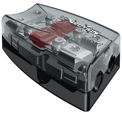 Connection BFD-21 tápelosztó AFS biztosítékkal, 1/0 AWG és 4 AWG bemenet, 2x4 AWG kimenet, prémium kivitel