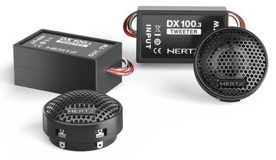 Hertz DT 24.3 magassugárzó hangszóró pár 24 mm Mylar dóm, neodímium mágnes, külső hangváltóval autóhifihez