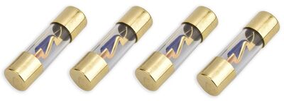 Phonocar 044772 80A-es üveg biztosíték kék LED megvilágítással, 10x38 mm, 4 db-os csomag