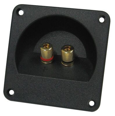 Phonocar 04952 beépíthető mélyláda csatlakozó, 2 pólusú, aranyozott érintkezők, fekete
