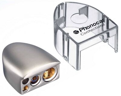 Phonocar 04482 negatív akkumulátor saru nikkelezett műanyag burkolattal 1x50mm² 1x35mm² 2x10mm²
