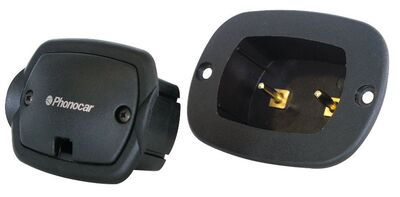 Phonocar 04954 mélynyomóláda csatlakozó aranyozott érintkezőkkel süllyeszthető fekete 2 pólusú