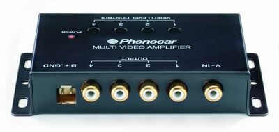 Phonocar VM251 Professzionális videójel elosztó és erősítő 1 bemenet, 4 állítható kimenet, szinkronizált megjelenítés