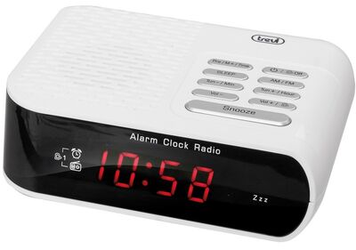 Trevi RC 827 D órás rádió nagy kijelzővel, 10 programozható állomással, fehér színben