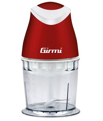 Girmi TR01 Professzionális aprító piros színben, 350W teljesítmény, 500 ml rozsdamentes acél pengékkel, kompakt konyhai élmény