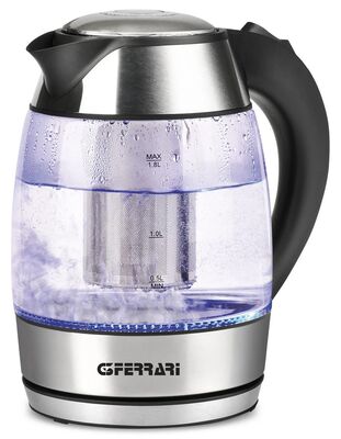 G3 Ferrari G10066 elektromos vízforraló és teafőző, 1.8 liter, 1850-2200 W, üveg kancsó, rozsdamentes acél szűrő