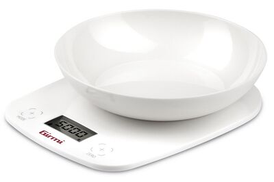 Girmi PS01 Professzionális konyhai mérleg fehér, LCD kijelző, 5 kg kapacitás, precíz 1g érzékenység