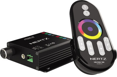 Hertz HM RGB1 BK LED vezérlő Hertz Hajó/Motor/Powersport hangszórókhoz, rádiófrekvenciás távvezérlő, RGB fényerő és színállítás