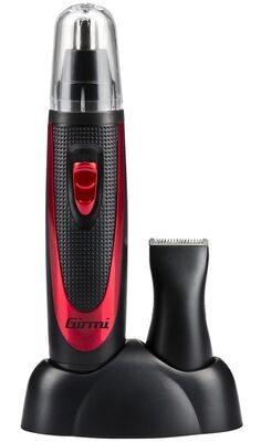 Girmi RC02 elemmel működő elektromos trimmer orr- és fülszőr vágó adapterrel, fém késsel, tartótalppal