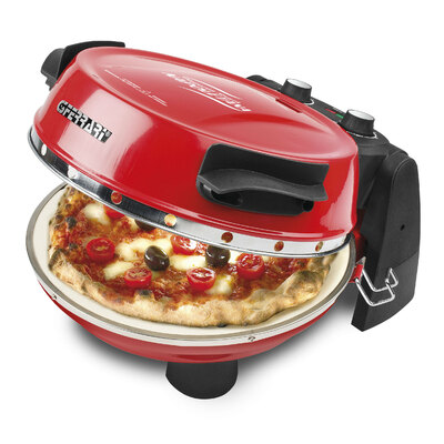 G3 Ferrari G10032 Forno Pizza Plus Snack Napoletana Red, piros/fekete színű olasz házi pizza sütő, 5 perc alatt, 400 fokon, 31cm-es pizza