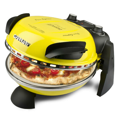G3 Ferrari G10006 Forno Pizza Delizia Yellow, eredeti sárga színű olasz házi pizza sütő, 5 perc alatt, 400 fokon, 31cm-es pizza