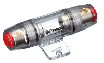 Phonocar 04486 AGU biztosítékház nikkelezett kivitel 10-20mm² kábelhez, 10x38mm biztosíték kompatibilitás