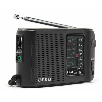 Aiwa RS-44 Klasszikus, Stílusú, Hordozható, Modern Funkciókkal ellátott rádió, fekete színben