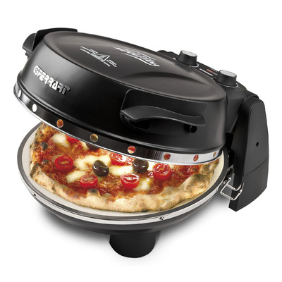 G3 Ferrari G10032 Forno Pizza Plus Snack Napoletana Black, fekete színű olasz házi pizza sütő, 5 perc alatt, 400 fokon, 31cm-es pizza