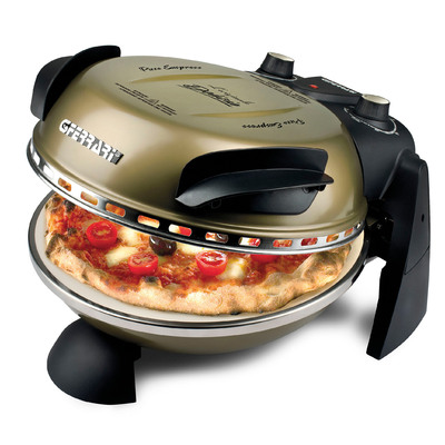 G3 Ferrari G10006 Forno Pizza Delizia Gold, eredeti arany színű olasz házi pizza sütő, 5 perc alatt, 400 fokon, 31cm-es pizza