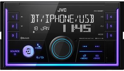 JVC KW-X850BT 2 DIN Bluetooth autórádió változtatható gombvilágítással és külső mikrofonnal