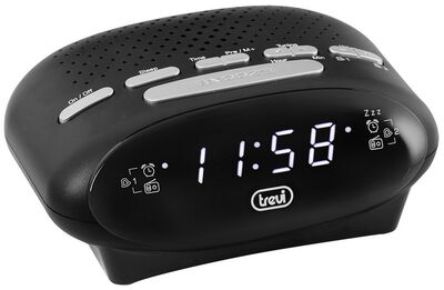 Trevi RC 821 FM rádiós ébresztőóra digitális kijelzővel, szundi és alvó funkcióval, fekete