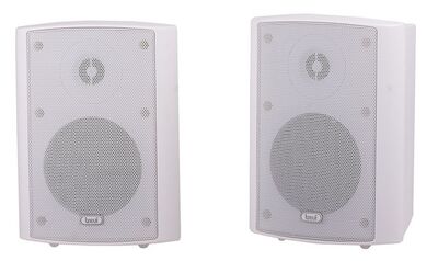 Trevi HTS 9410 2 utas, 100W hangfalpár ABS házzal, fém ráccsal, kültéri-beltéri használatra, fehér színben