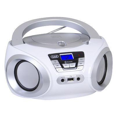 Trevi CMP 544 BT Hordozható Boombox, Bluetooth-tal, FM rádióval, USB és AUX bemenettel fehér színben