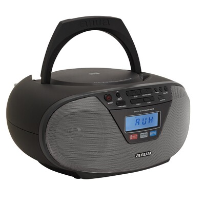 Aiwa BBTU-400BK Hordozható CD rádió, Bluetooth, USB bemenettel, órával és ébresztőórával