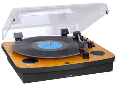 Trevi TT 1022 BT fa lemezjátszó Bluetooth-tal, beépített hangszórókkal, 33/45/78 rpm, RCA/AUX kimenet