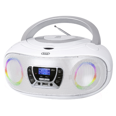 Trevi CMP 583 DAB Hordozható sztereó CD lejátszó DAB/FM RDS rádióval, fehér színben