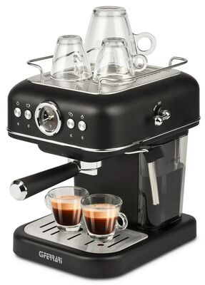 G3 Ferrari G10188 eszpresszó kávéfőző, 15 bar nyomás, 950W, 1,2L víztartály, gőzfúvóka, rozsdamentes szűrők