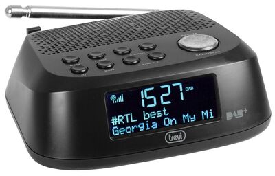 Trevi RC 80D4 DAB asztali óra rádióval, FM/DAB+ vétellel, ébresztő és fejhallgató kimenettel, fekete