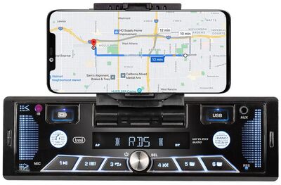 Trevi SCD 5602 BT autórádió multimédiás funkciókkal, Bluetooth, USB, 7" mobiltelefontartóval