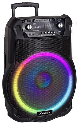 Trevi XF 1600 KB party hangszóró 200W teljesítménnyel, vezeték nélküli mikrofon, Bluetooth, karaoke funkció