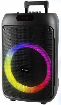 Trevi XF 380KB hordozható party hangfal 50W Bluetooth, TWS, LED fény, karaoke, USB/SD, trolley rendszer