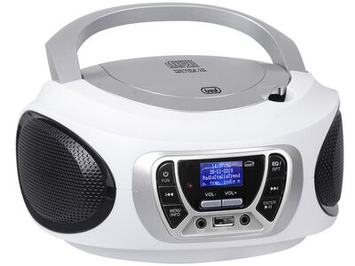 Trevi CMP 510 DAB Hordozható Sztereó Boombox CD-lejátszó, DAB/DAB+, FM rádióval, AUX és USB bemenettel, fehér szín