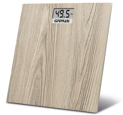 G3 Ferrari G30065 ROVERE digitális személymérleg tölgyfa hatású edzett üveglappal, 150 kg, LCD kijelző