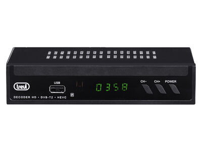 Trevi HE 3378 T2 -  HD DVB-T2 dekóder H.265/HEVC 10 bit támogatással, két távirányítóval, Mindig TV vételhez