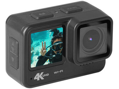 Trevi GO-2600 4K – Dupla IPS kijelző, 4K@30fps felvétel, Wi-Fi vezérlés és 21 m-ig vízálló tok, video-, fotó-, webkamera