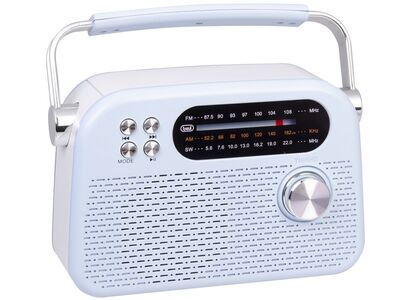 Trevi RDA 70 BR Klasszikus Retro FM/AM/SW rádió, Bluetooth-tal, USB és SD kártya bemenettel, beépített akkuval, kék szín