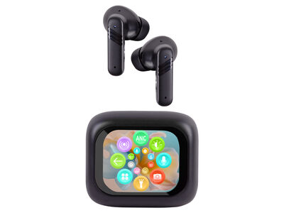Trevi EAR 100 AID AI fordítással, érintőképernyős kijelzővel és multimédiás vezérléssel ellátott Bluetooth fülhallgató, fekete