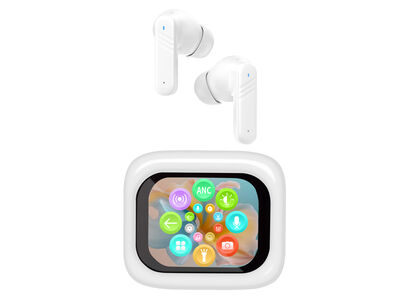 Trevi EAR 100 AID AI fordítással, érintőképernyős kijelzővel és multimédiás vezérléssel ellátott Bluetooth fülhallgató, fehér