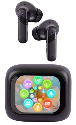 Trevi EAR 100 AID Bluetooth fülhallgató AI fordítással, érintőképernyős kijelzővel, fekete, ANC, ENC, 5 óra üzemidő