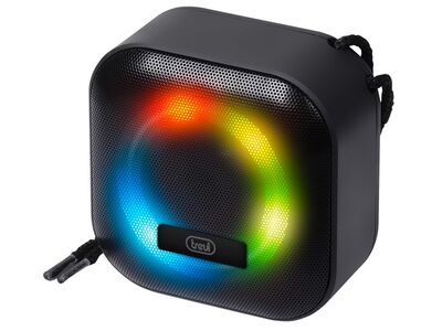 Trevi XR 8A12 Vezeték nélküli Bluetooth hangszóró Discolight fénnyel, passzív mélynyomóval és IPX4 védelemmel, Fekete szín